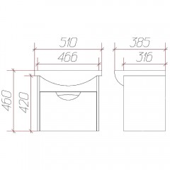 Тумба под раковину Cersanit Basic 50 SZ-BAS-CE50