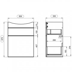 Тумба под раковину Cersanit Smart 55 SU-SMA-CA55/Wh