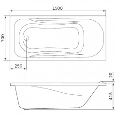 Ванна акриловая Am.Pm Sense New W76A-150-070W-A