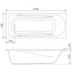 Панель фронтальная для ванны Am.Pm Sense New W76A-170-070W-P