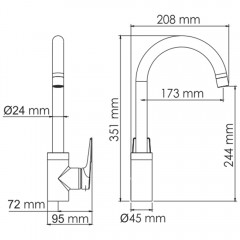 Смеситель для кухни WasserKRAFT Wiese 8407