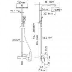 Душевая система WasserKRAFT A16501