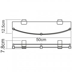 Полка стеклянная WasserKRAFT Lopau K-6044