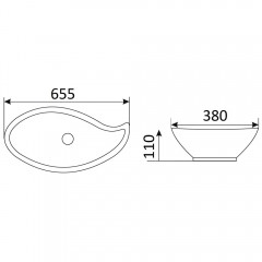 Раковина накладная CeramaLux 9052