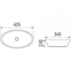 Раковина накладная CeramaLux 7138BW