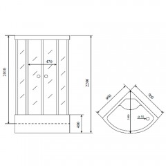 Душевая кабина Timo Standart T-6690 Black