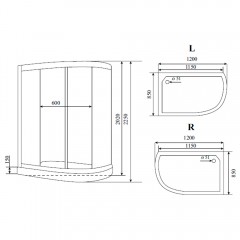 Душевая кабина Timo Standart T-6602 R Silver