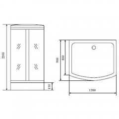 Душевая кабина Timo Standart T-6615 Black