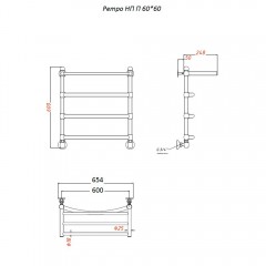 Полотенцесушитель Тругор Ретро НП П 60х60