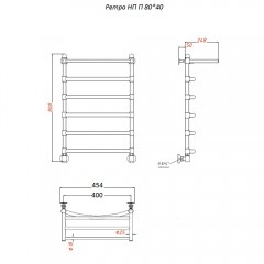 Полотенцесушитель Тругор Ретро НП П 80х40