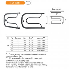 Полотенцесушитель Тругор ПЛ 1 П 32х80