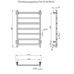 Полотенцесушитель электрический Тругор ПЭК 20 80х40