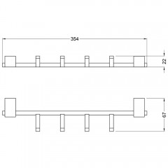 Планка с 4-мя крючками Zeegres Z.Cub 21118001