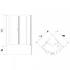 Душевой угол Royal Bath Eko RB-EKO80BK-M