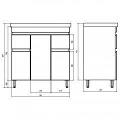 Тумба с раковиной ASB-Mebel Марко 80-3.2