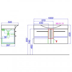 Тумба под раковину Aqwella 5 stars Milan 100 подвесная с дверцами Mil.01.10/W