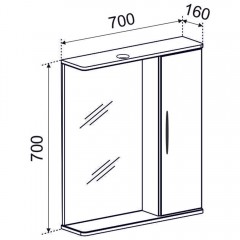 Зеркало-шкаф Emmy Рокард 70 R rok3.70bel-r