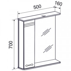 Зеркало-шкаф Emmy Рио 50 L rio50mir1-l