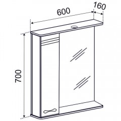 Зеркало-шкаф Emmy Рио 60 L rio60mir1-l