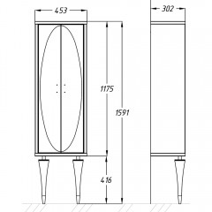 Пенал Opadiris Ибица 45 напольный серебро Z0000013932