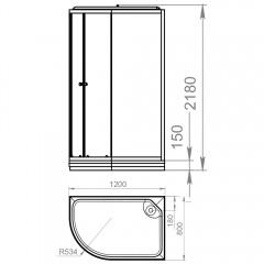 Душевая кабина Domani-Spa Delight 128 R голубые стенки/прозрачное стекло DS01D128RLDbCl00