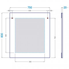 Зеркало Alavann Crystal 75