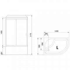 Душевая кабина Royal Bath RB8120BK5-BT-CH L