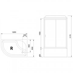 Душевая кабина Royal Bath RB8120BK5-BT-CH R