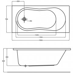 Ванна акриловая Cersanit Nike 150x70