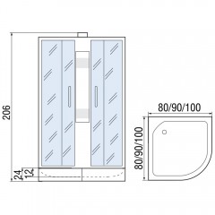 Душевая кабина Мономах 100/24 без крыши