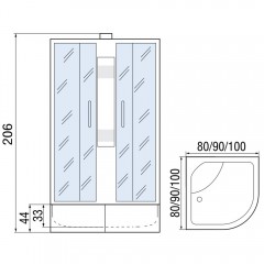 Душевая кабина Мономах 80/43 без крыши
