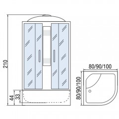 Душевая кабина Мономах 100/44