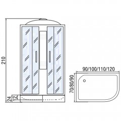 Душевая кабина Мономах 110/80/24 R