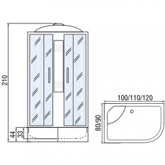 Душевая кабина Мономах 110/80/44 R