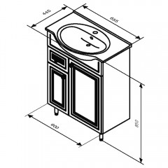 Тумба с раковиной Damixa Palace One 65