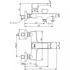 Смеситель для ванны Lemark Ursus LM7214BL