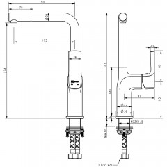 Смеситель для кухни Lemark Ursus LM7205BL