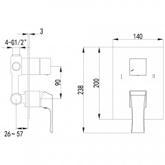 Смеситель для ванны встраиваемый Lemark Unit LM4527C