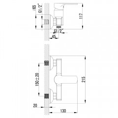 Смеситель для душа Lemark Plus Grace LM1503C