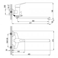 Смеситель универсальный Lemark Luna LM4151C