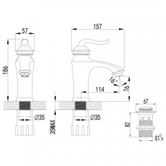 Смеситель для раковины Lemark Brava LM4706G