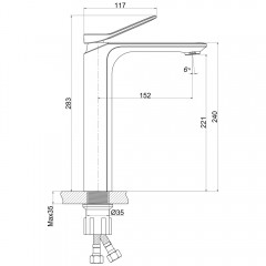 Смеситель для раковины Cersanit Odra 63054