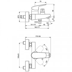 Смеситель для ванны Ideal Standard Ceraflex B1740AA