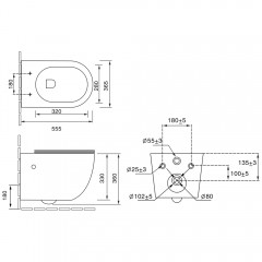 Унитаз подвесной SantiLine SL-5002SM-BD с функцией биде и смесителем