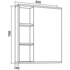 Зеркало-шкаф Grossman Форта 60 дуб галифакс 206003