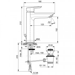 Смеситель для раковины Ideal Standard Tesi A6563AA