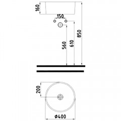 Раковина накладная Bien Harmony HRLG04001FD0B8000