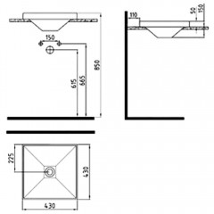 Раковина врезная Bien Infintum INLU04301FD0W3000