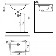 Раковина врезная Bien TPLA04501VD0W3000