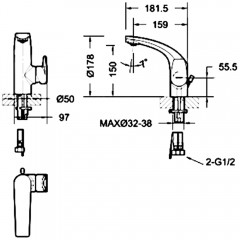 Смеситель для раковины Bravat Nizza F1353387CP-RUS